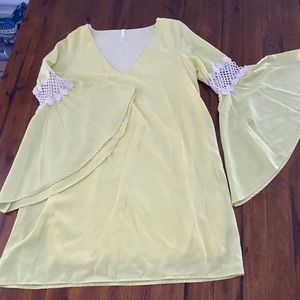 Yellow bell sleeve dress